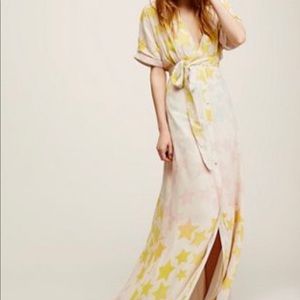 Mara Hoffman tie front dress in star burst NWT